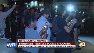 Hundreds protest El Cajon police shooting