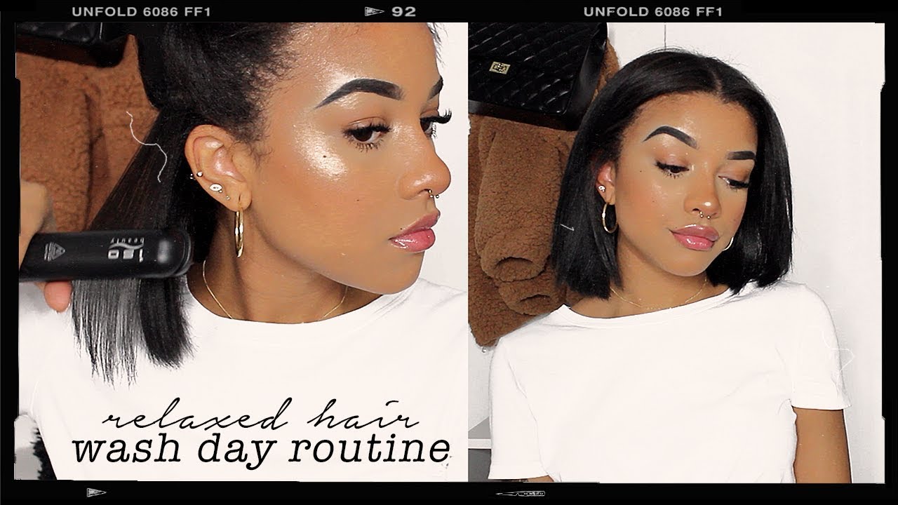 my updated wash day routine | short & relaxed hair. - YouTube