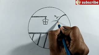 Circle drawing - easy scenery drawing - Circle drawing easy - easy drawing - drawing easy