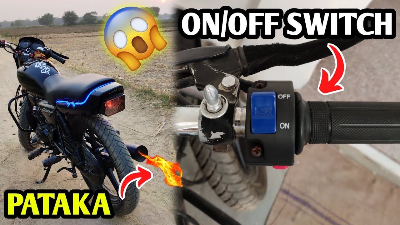 SPLENDOR MEIN KARVA DIYA PATAKHON WALA SYSTEM| SPLENDOR MEIN ON OFF KA SWITCH LAGVA DIYA| PATAKHE 🔥