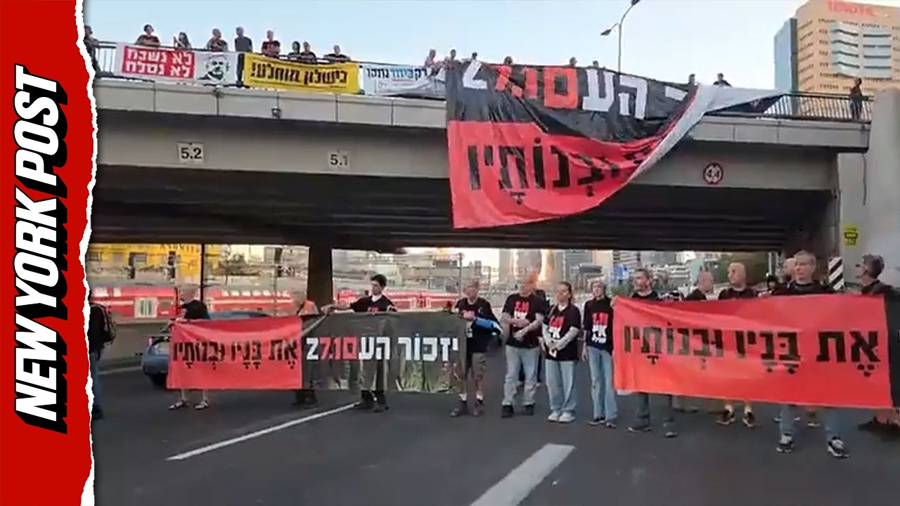 Protesters Shut Down Tel Aviv Highway Exactly Three Years After October 7 Attack