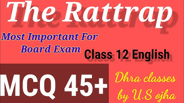 The Rattrap MCQ/Class 12th English Chapter 4/ MCQ/Flamingo MCQ/Objective questions multiple choice q