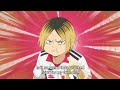 Kenma is eating banana and call his team mates friendshaikyuu to the top