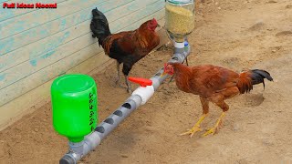 Como hacer bebedero y comedero para gallinas con tubos de pvc