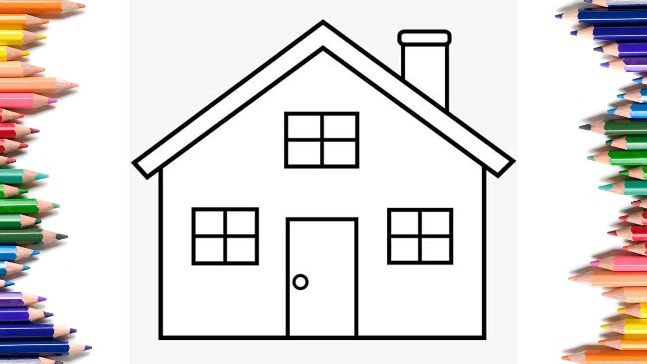 Como desenhar CASA passo a passo, simples e fácil - YouTube