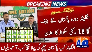 Pakistan Team 18 Member T20 Squad vs England 2024 | England Tour Pakistan | PAK vs ENG Schedule 2024