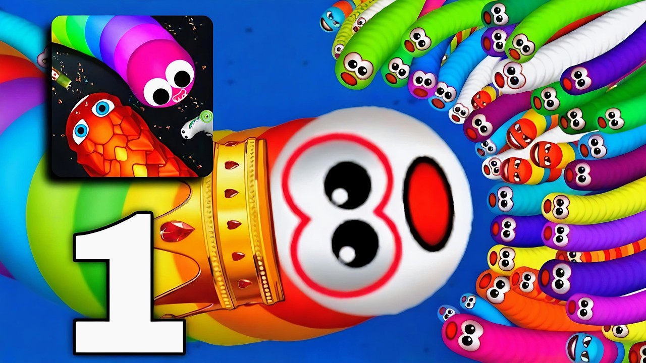 WormsZone io Snake 🐍 Gameplay Part 1- Eating All Big Snake - Walkthrough (Android / IOS) 