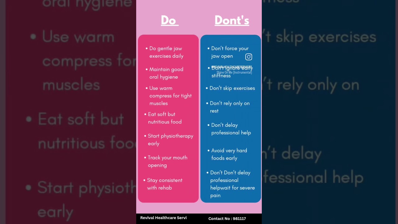 DOs & DON’Ts for Trismus Recovery | Safe Jaw Rehab Guide