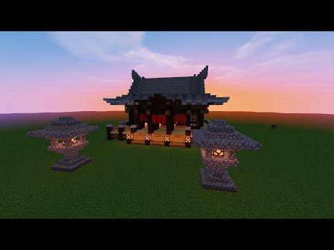 Minecraft Japanese Style 日式建築教學 小型神社 中階篇