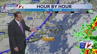 WPRI 12 Weather Forecast for 8/28/26:  Very humid today with a shower or t'storm