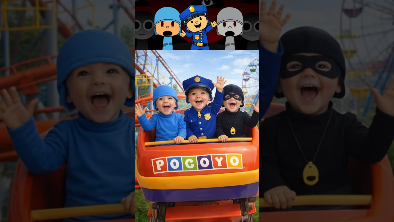 Pocoyo x Pocoyo Policeman x Pocoyo Sprunki OC - Rascal Ride Roller Coasters Gone Wild 