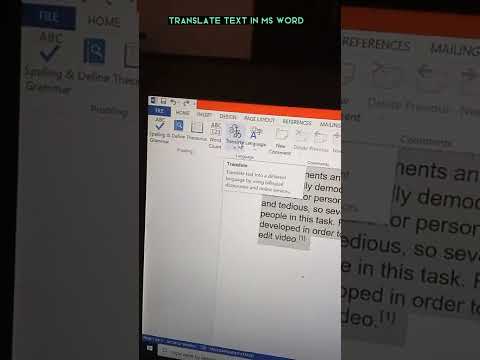 Translate Text In any Language In Ms Word #shorts #microsoftword #viral #education
