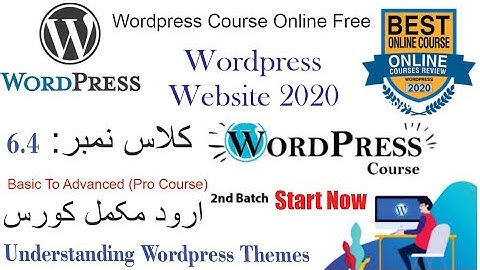 Understanding Wordpress Themes |  Wordpress Urdu  2020 | Class 6.4