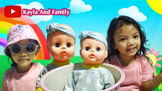 Menemukan harta Karun mainan lucu , boneka berkepala botak | Kayla And Family