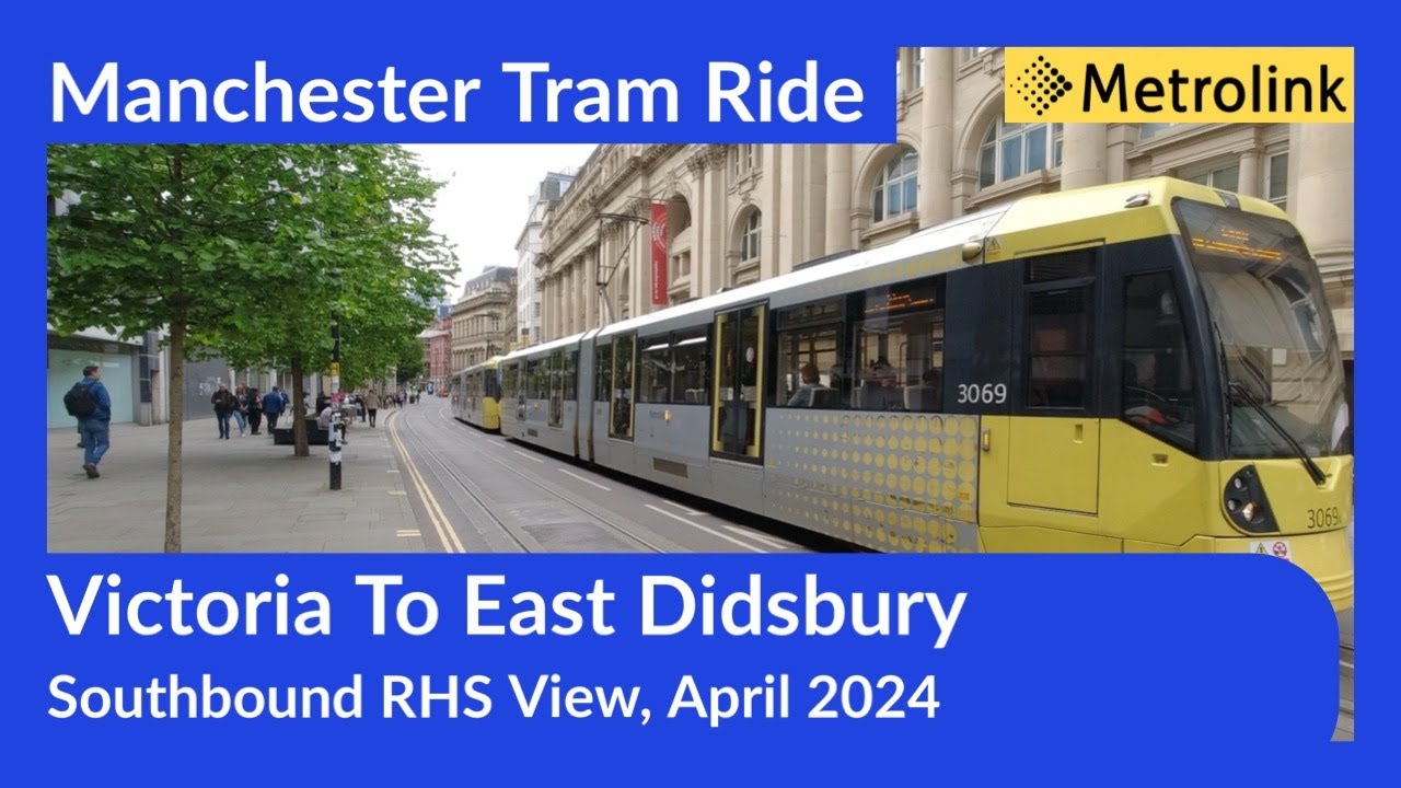 Manchester Metrolink Tram Ride - Victoria To East Didsbury, ( Southbound View From RHS ) April 2024