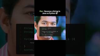 Reverse a String 🤯💀| Python vs Java #shortsfeed #coding #programming #dsa #engineering #python #fyp