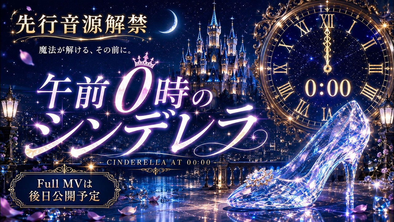 ASTERIA「午前0時のシンデレラ」公式YouTubeサムネイル(正式ジャケット確認待ち)