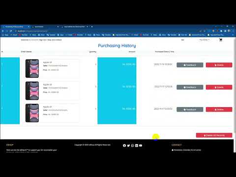 Design a responsive purchase history page using HTML, CSS, JavaScript and Bootstrap