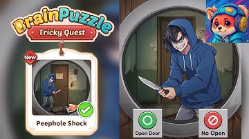 Brain Puzzle Tricky Quest Level 63 Peephole Shock Identifying bad people and not opening the door