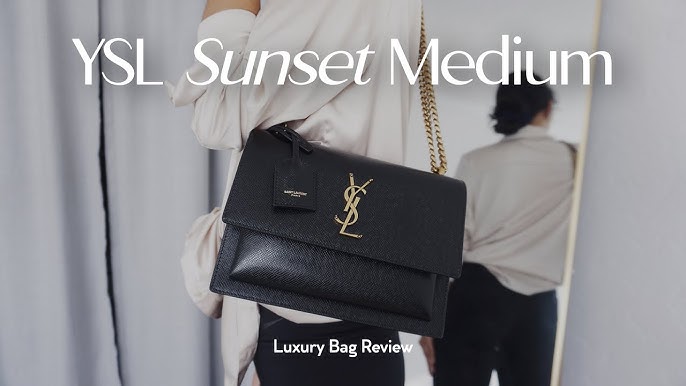 Saint Laurent YSL Sunset Bag Review & Outfits 💃 ft. Chain Wallet + Medium  Comparison 