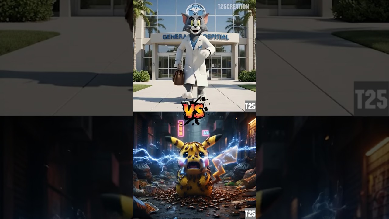 Doctor Tom & Jerry vs Pikachu, Sonic, Spiderman, Doraemon and Donald Duck 