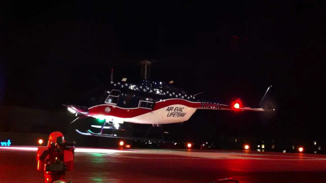 Air Evac Lifeteam Lift-off from Grant Medical Center in Columbus, OH