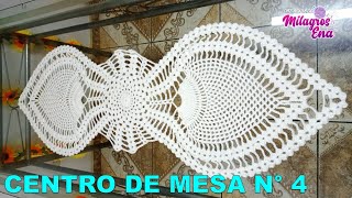 Como tejer el CAMINO DE MESA N° 4 Piñas Gigantes Tejido  a Crochet paso a paso para unir con Flores