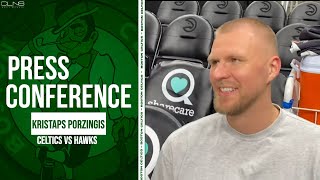 Kristaps Porzingis Explains How He Avoided Injuries This Season | Celtics vs Hawks