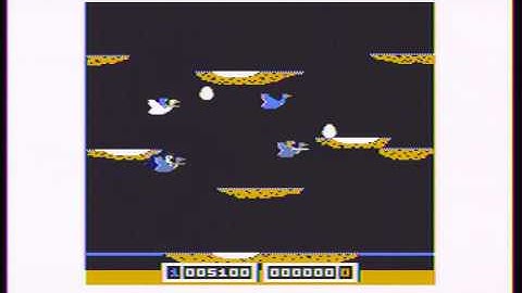 Playing Buzzard Bait on a Tandy Color Computer 2