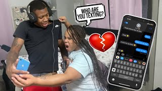 Caught TEXTING Another Girl Prank On Girlfriend 😳 *She Cried*