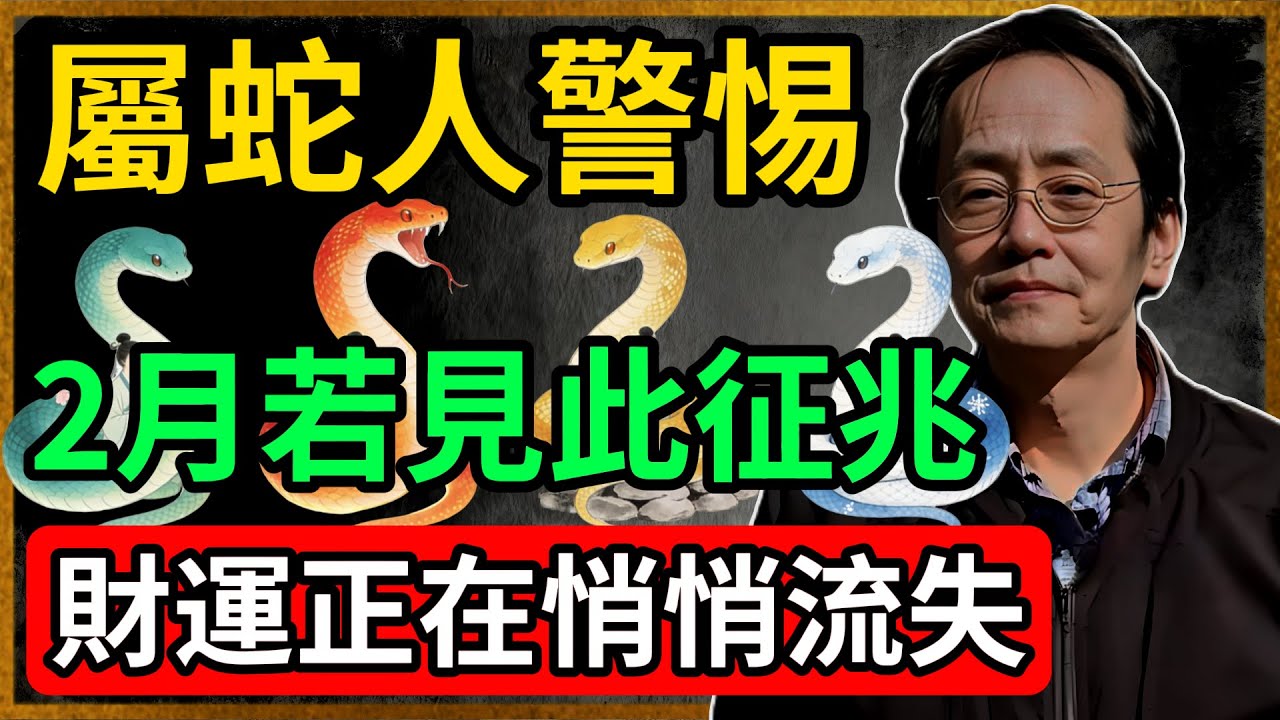 倪海廈：屬蛇人警惕，2月若見此征兆，財運正在悄悄流失#倪海廈 #生肖#正能量