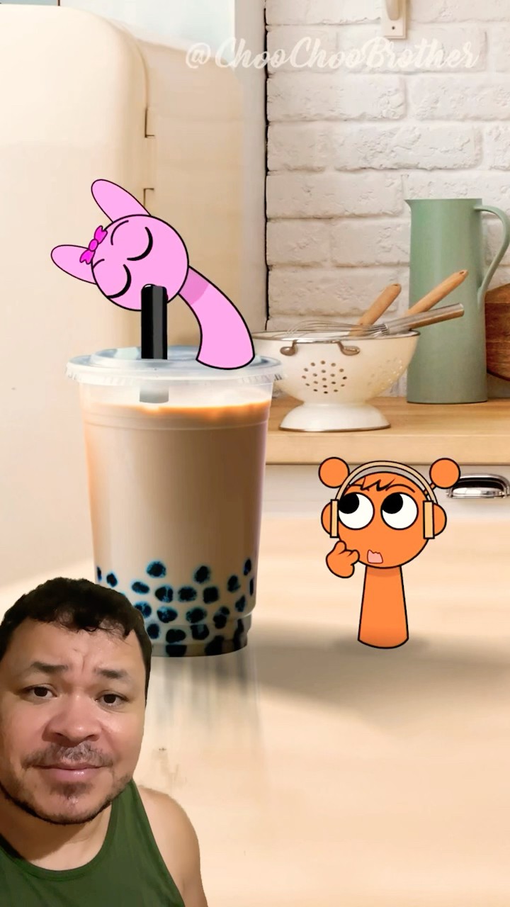 OREN E A PINK BEBENDO MILKSHAKE #mayumigames #sprunki #youtubeshorts #shortsvideo