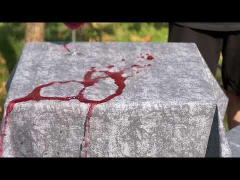 Водовідштовхувальна Скатертина "Мармур графіт" 100х100 см (+ 4 серветки 30х40), видео 1