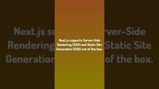 Daily Debug. / Next.js supports Server-Side Rendering (SSR) and Sta...