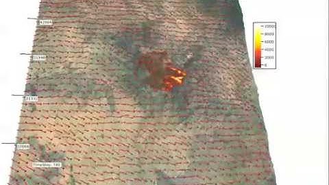 Yarnell Hill Fire, simulation of fire spread and wind