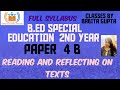 READING AND REFLECTING ON TEXTS FULL SYLLABUS OF B.ED SPECIAL EDUCATION 2ND YEAR PAPER 4 B #viral
