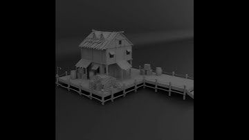 "3D Seaside Fishing House | Exterior Modeling in Maya" #maya3d