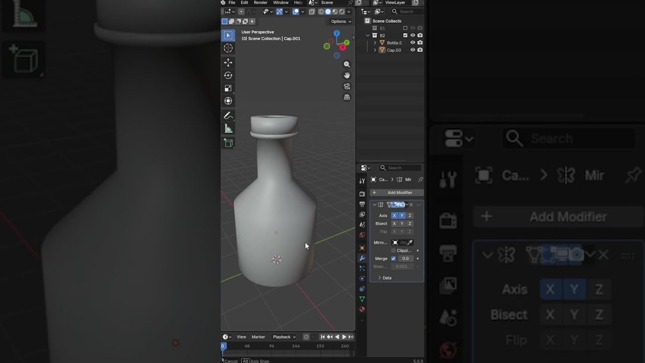 Create a Bottle in 10 Seconds with Blender's Mirror Modifier