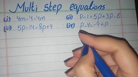 Solve the multi step equations 4m-4=4m, p-1=5p+3p-8, 5p-14=8p+4, p-4=-9+p