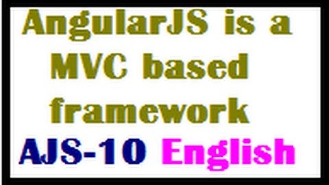 AngularJS is a MVC based framework In English-vlr training