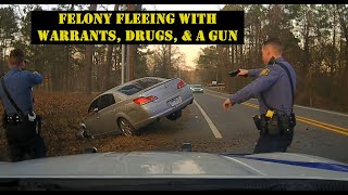 FELONY FLEEING with warrants, drugs, & weapon - Arkansas State Police in pursuit #chase #police