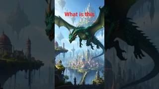 Flying Dragon Over Magical City 🐉 | Fantasy AI World 😱#shorts #shortsfeed #animationvideo