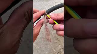 Separating Copper Strands From Thick Cable For Electrical Connection Or Grounding Preparation.