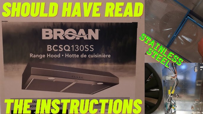 Broan-NuTone 413001 Non-Ducted Ductless Range Hood with Lights Exhaust Fan  for Under Cabinet, 30-Inch, White