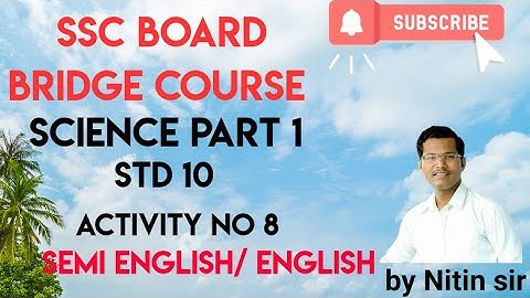 Bridge course || Semi English & English || Std 10 || Science 1 activity no 8  @pioneertutorials1717