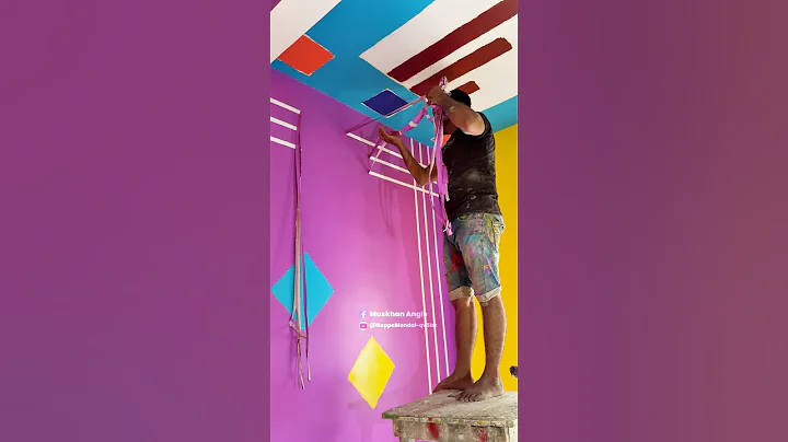 Masking Tapes Design,,,,, wallpainting #viralvideo #trendingvideo #shortfeed #homedecor #shorts