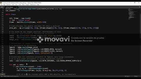 Conteo de autos con  Inteligencia artificial con Open CV Y Python