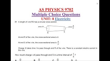 Electricity & DC circuits ;AS PHYSICS 9702 [MULTIPLE CHOICE QUESTIONS] #Part 1