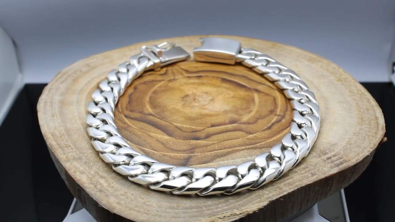 Sterling silver Cuban chain bracelet