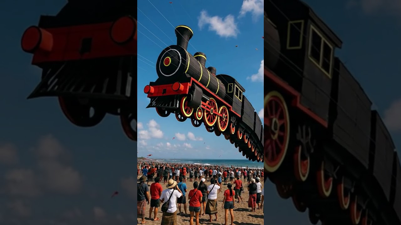 kereta api di festival layang layang dunia di bali 